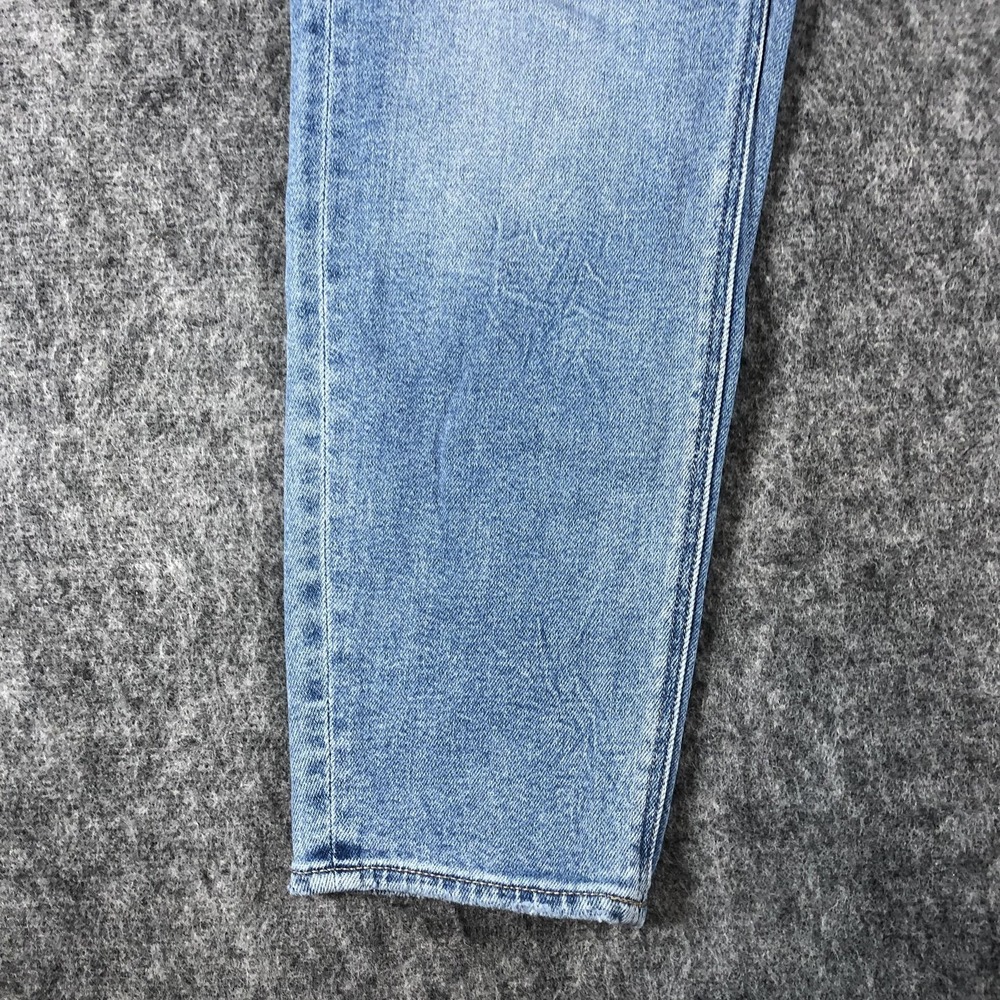 American Eagle Mom Straight Jeans Womens 2 Short Light Wash Distressed Stretch - Picture 2 of 16